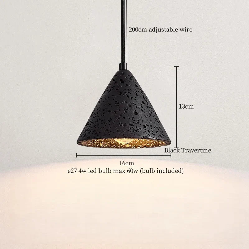 DecorBites™ Black Stone LED Hanging Pendant Light for Modern Home Decor
