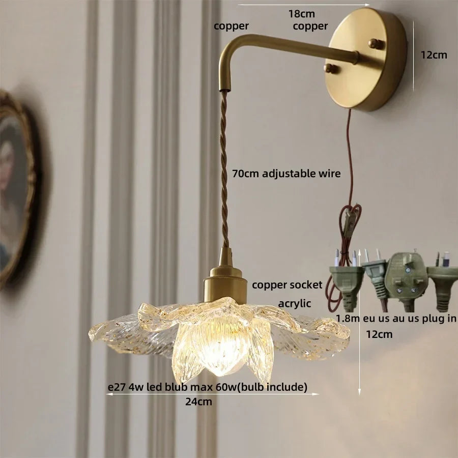 DecorBites™ Copper Adjustable LED Wall Light with Pull Chain Switch