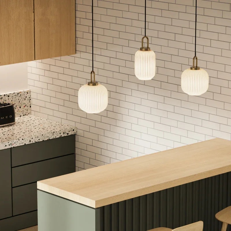 DecorBites™ Glass Pendant Lights LED E27 Retro Luxury Hanging Fixtures for Dining Room