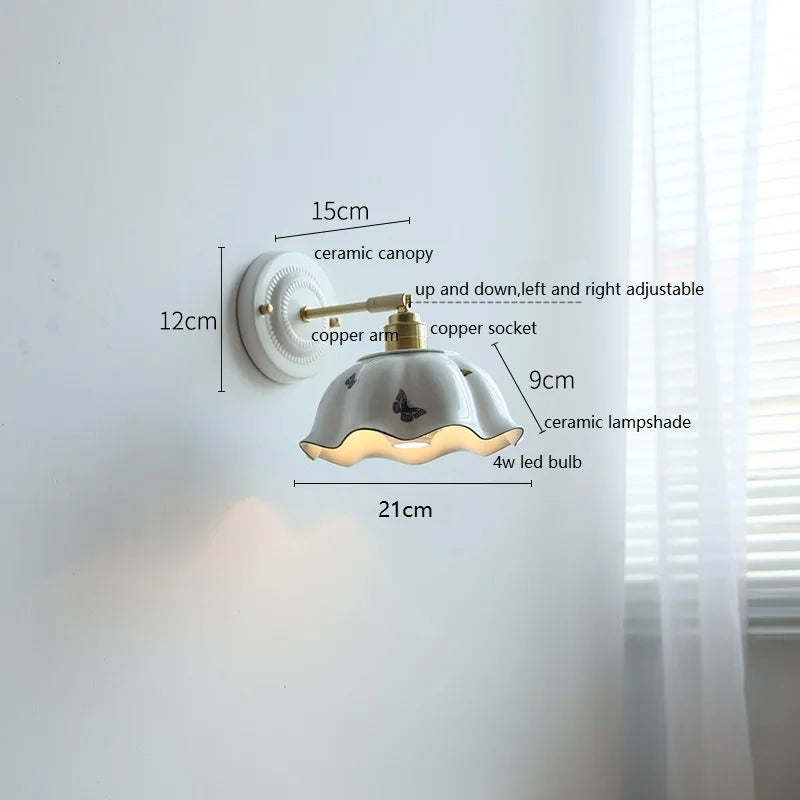 DecorBites™ Ceramic Wall Lamp LED Bathroom Mirror Stair Light Nordic Wandlamp Appliques
