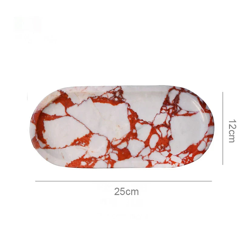 DecorBites™ Calacatta Marble Vanity Tray for Perfume Candles Jewelry Luxury Home Decor