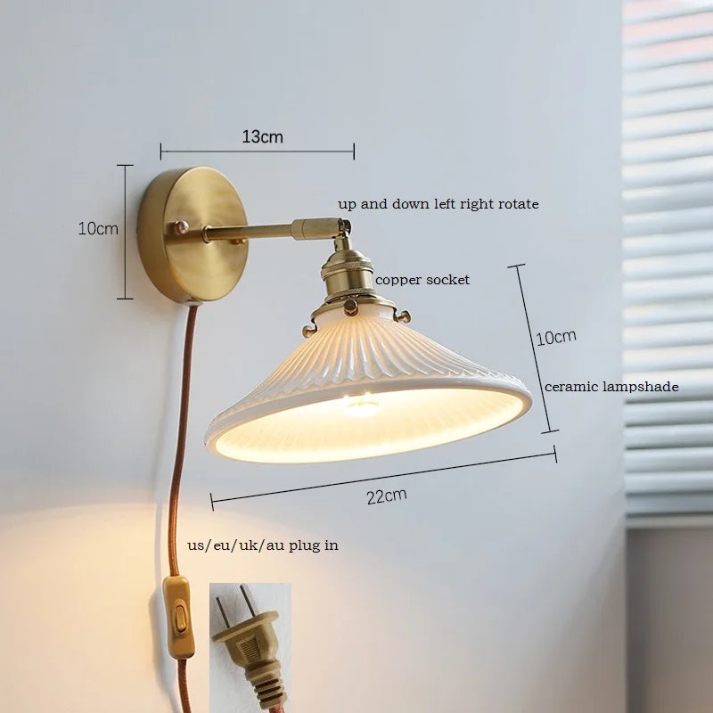 DecorBites™ Ceramic LED Wall Light for Home Indoor Decor Bedroom Bathroom Mirror