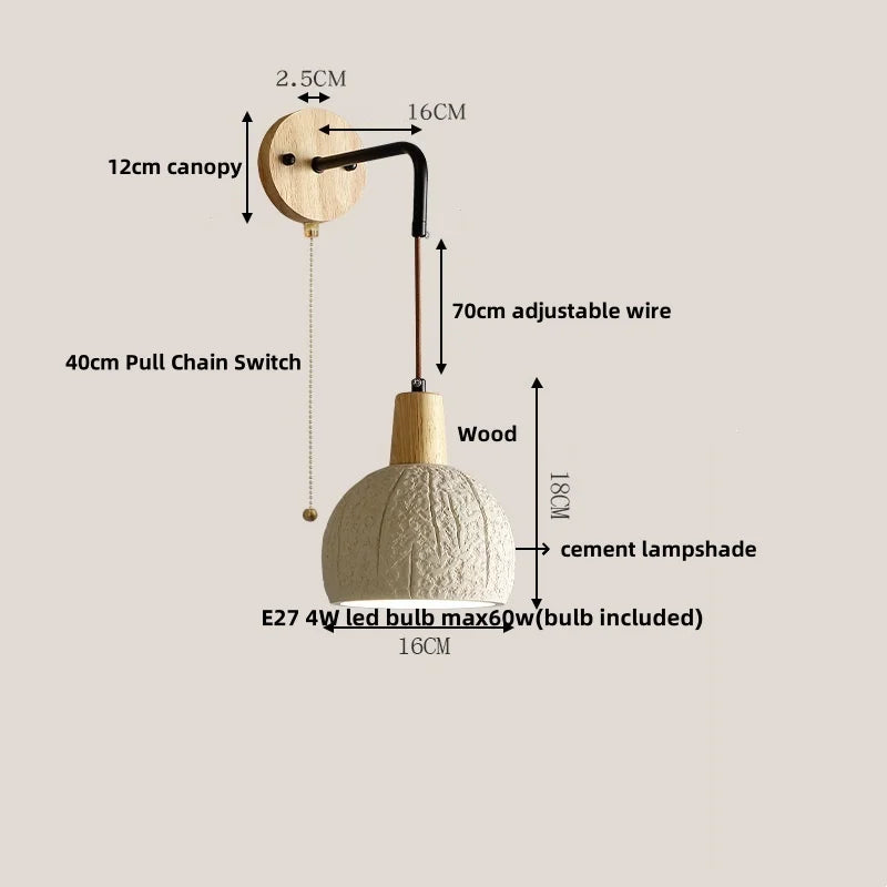 DecorBites™ LED Wall Light Fixture with Pull Chain Switch - Modern Nordic Design