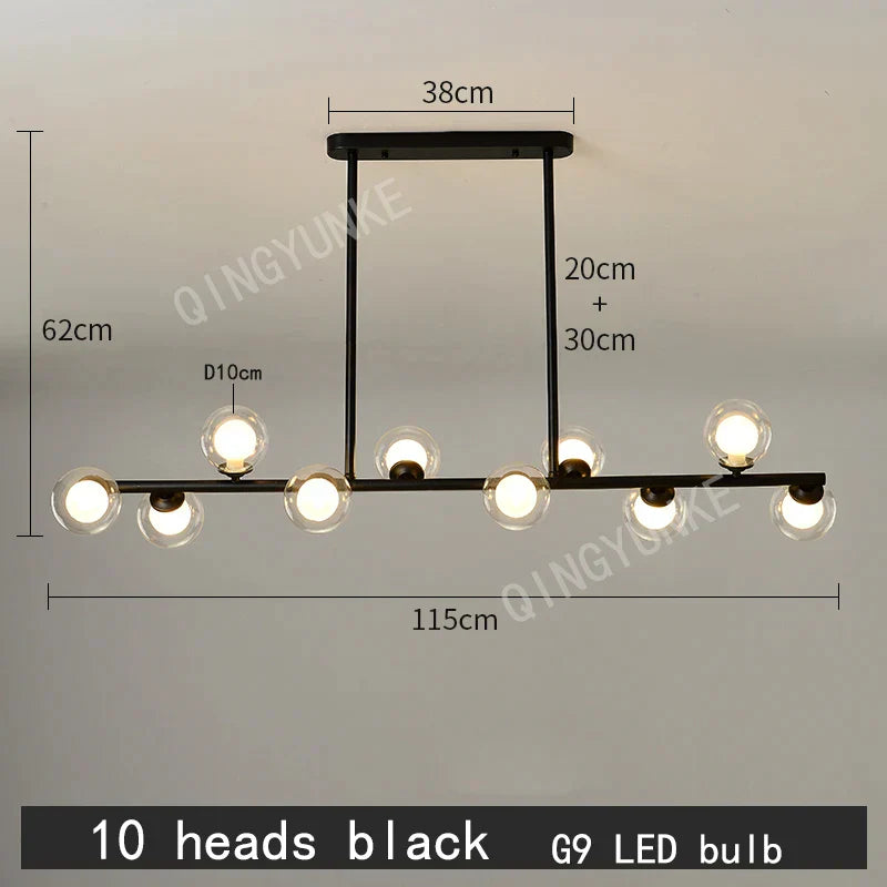 DecorBites™ Bubble Ball LED Hanging Chandelier: Modern Nordic Magic Bean Design with G9 Lights