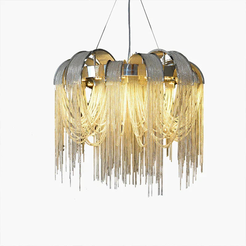 DecorBites™ Aluminum Chain Arched Luxury Chandelier for Living Room Dining Room