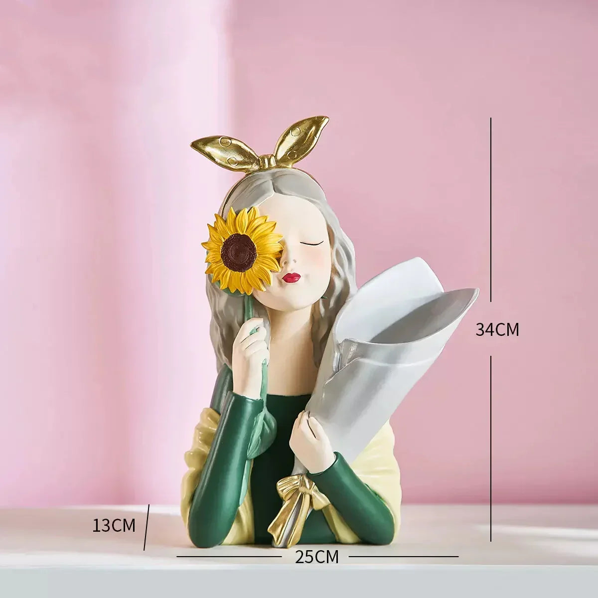 DecorBites™ Girl Statues Vase Ornaments Office Decor Figurines TV Cabinets Floral Accessories