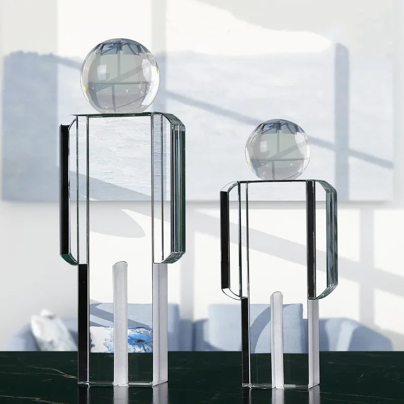 DecorBites™ Crystal Man Statue Glass Figure Sculpture Home Decor Ornaments