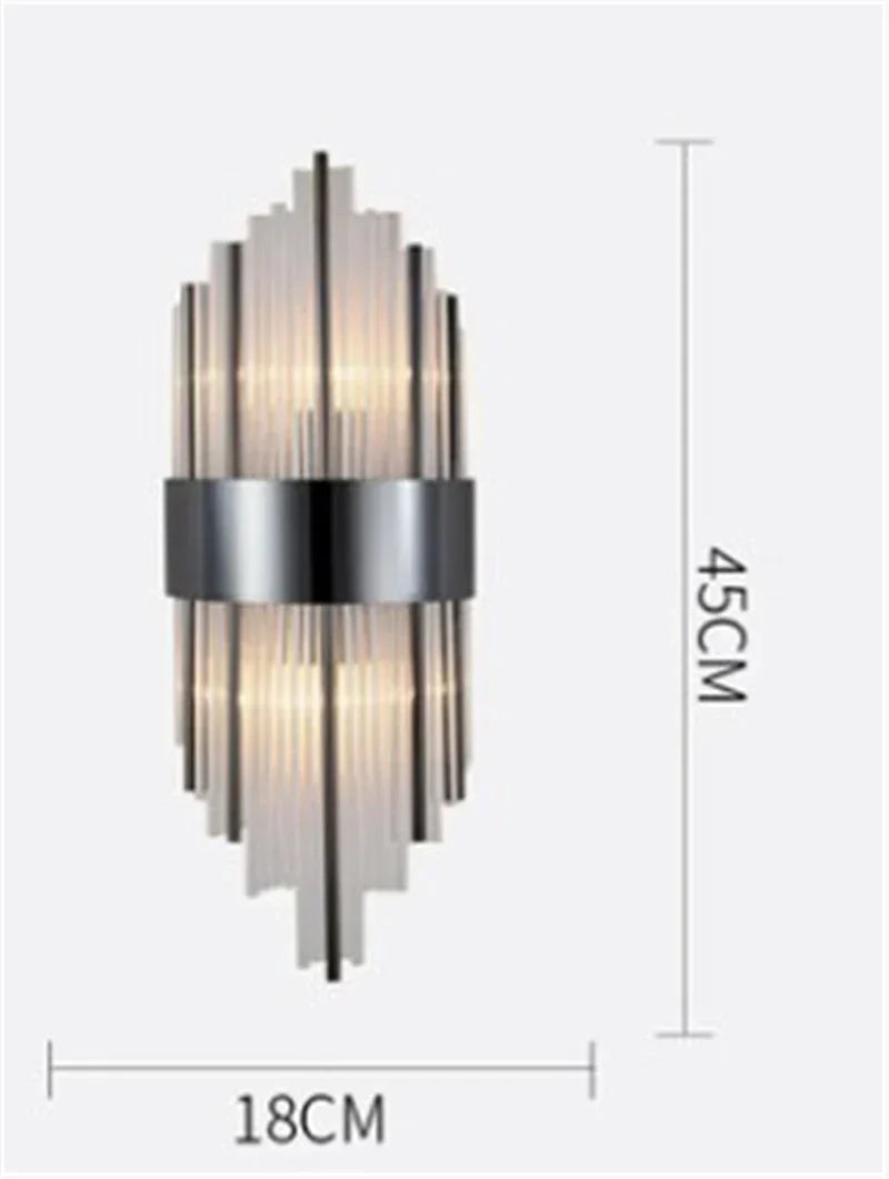 DecorBites™ Black Gold Crystal Wall Lights Modern LED Sconce for Bedroom Living Room