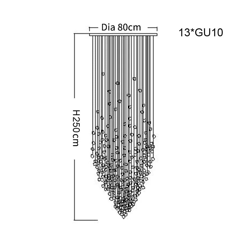 DecorBites™ Crystal LED Chandelier: Luxury Staircase & Hallway Lighting Fixture