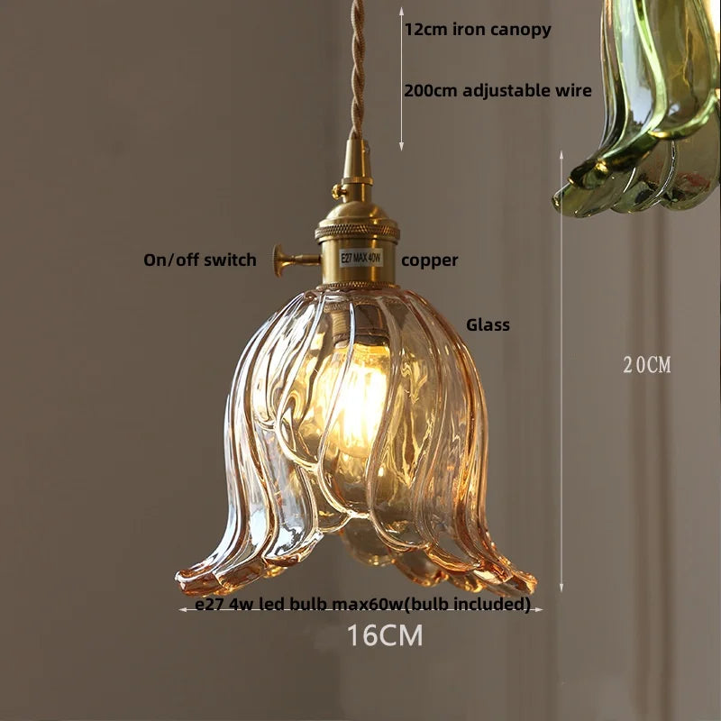 DecorBites™ Clear Glass LED Pendant Bar Kitchen Nordic Copper Dining Room Suspension