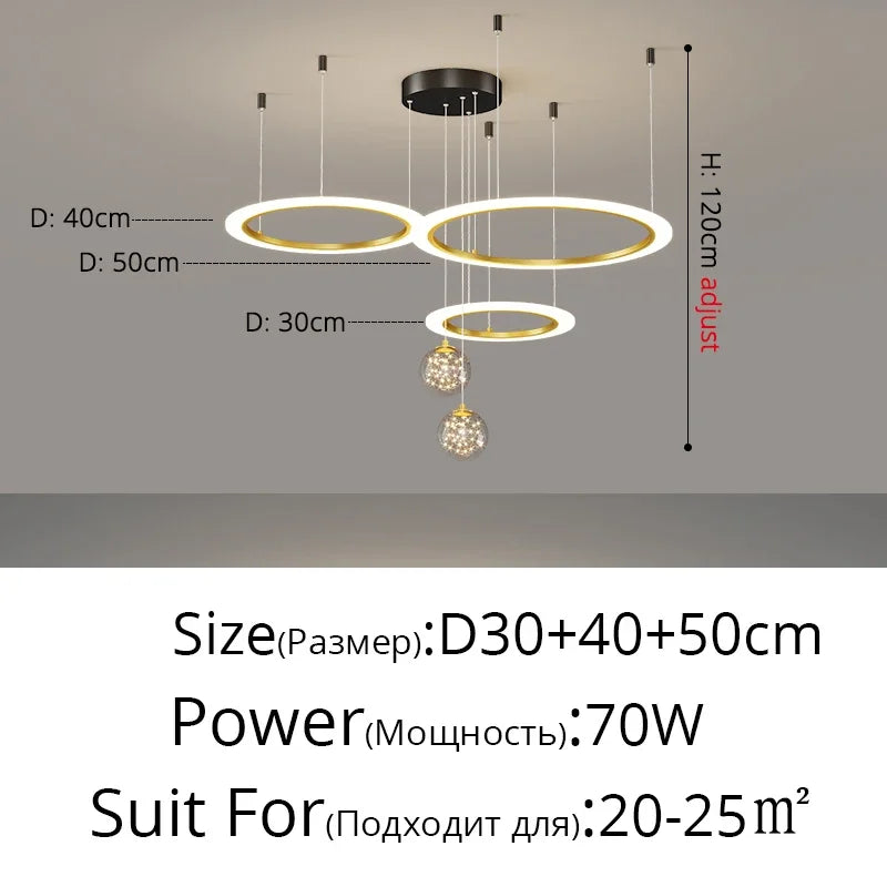 DecorBites™ LED Star Chandeliers: Modern Dimmable Lighting for Living Room Bedroom Decor