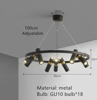 DecorBites™ Black Ring LED Pendant Light for Living Room Dining Kitchen Bar