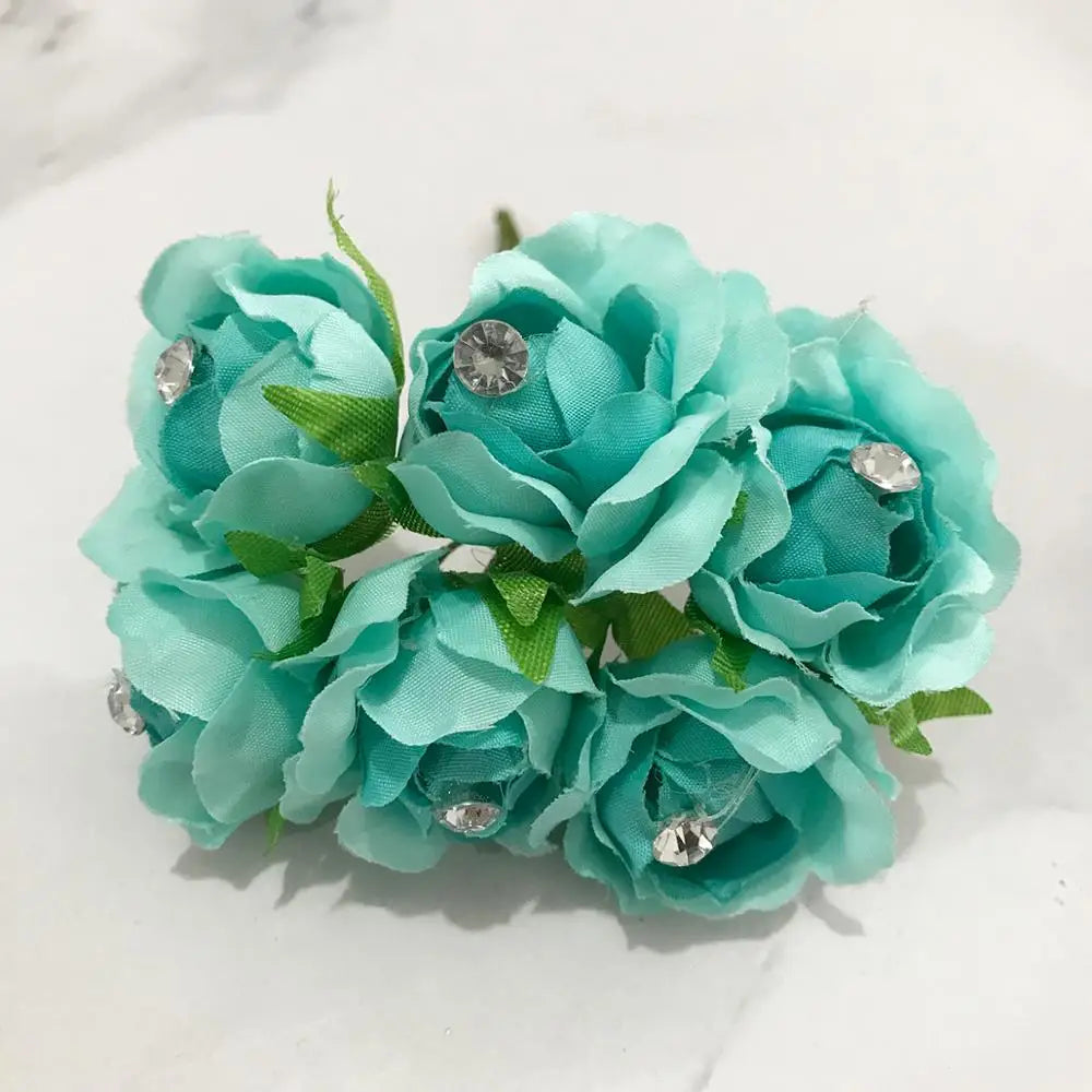 DecorBites™ Blue Flower Cherry Stamen Berries Bundle for DIY Christmas Wedding Decor