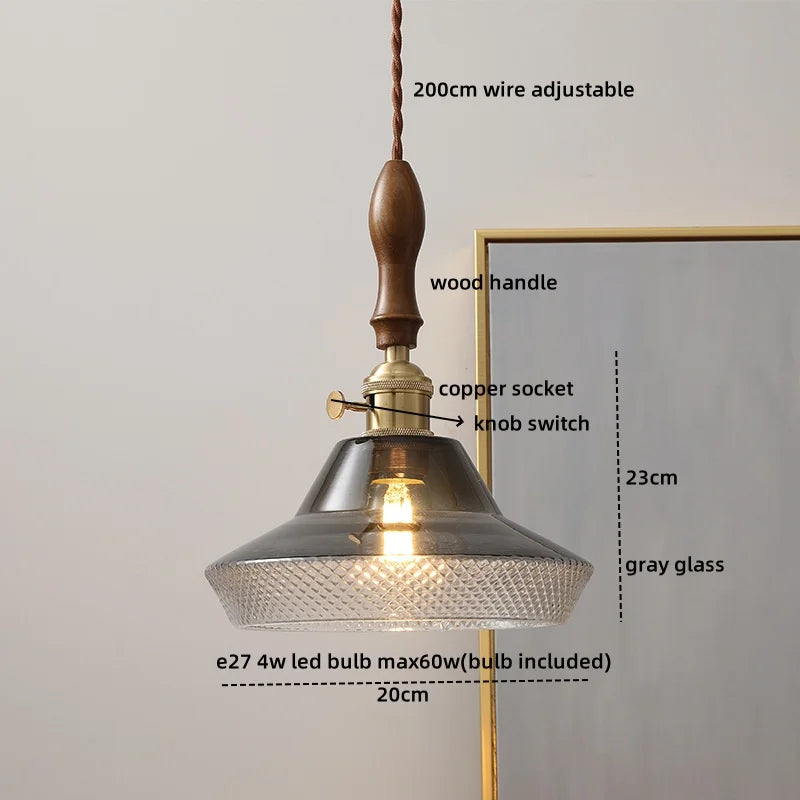 DecorBites™ Gray Glass LED Pendant Lamps, Nordic Modern Design for Bedroom, Living Room Lighting Fixtures