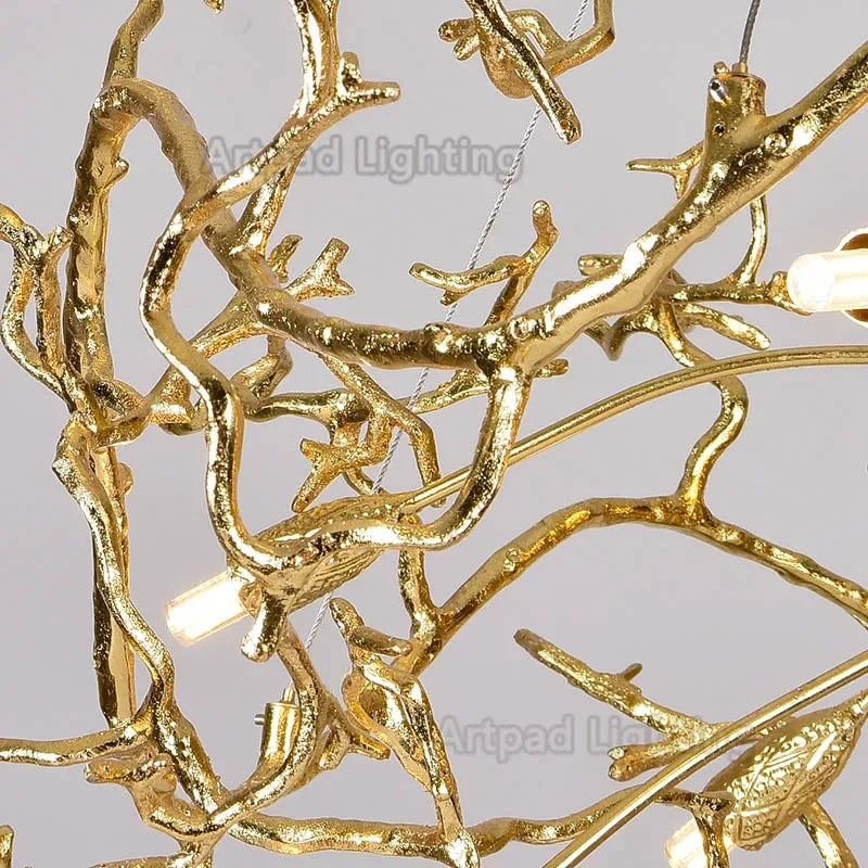 DecorBites™ Crystal LED Chandelier: Luxe Gold Lighting Fixture for Living Room & Kitchen