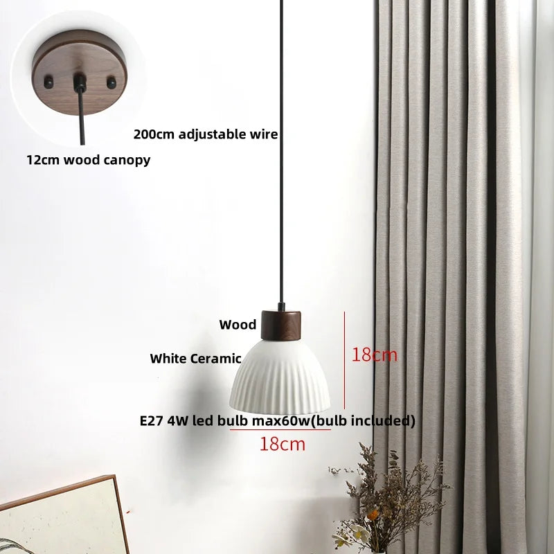 DecorBites™ Ceramic LED Pendant Light Fixture for Home Decor Minimalism Hanging Lamp