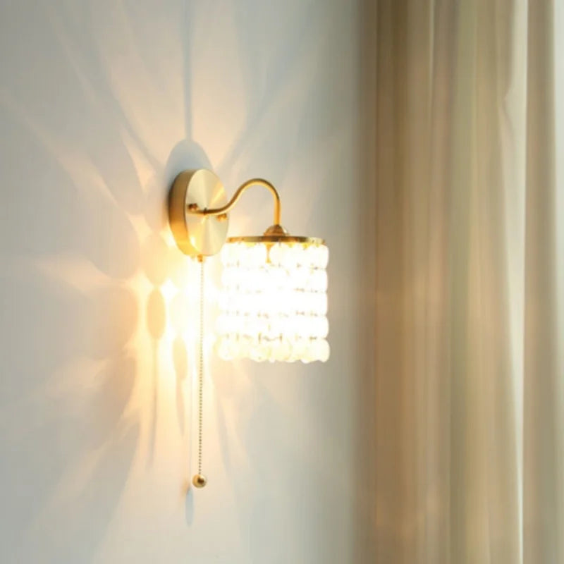 DecorBites™ Conch Copper LED Wall Light Fixture with Pull Chain Switch