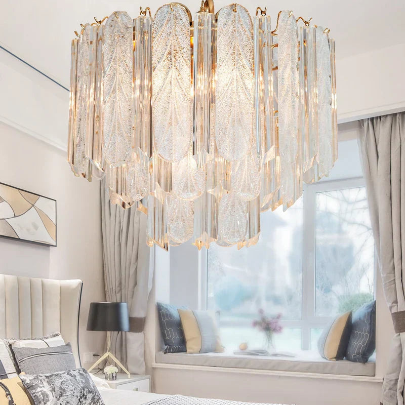 DecorBites™ Crystal Bedroom Pendant Lamp: Designer Luxury Glass Lighting for Living Room