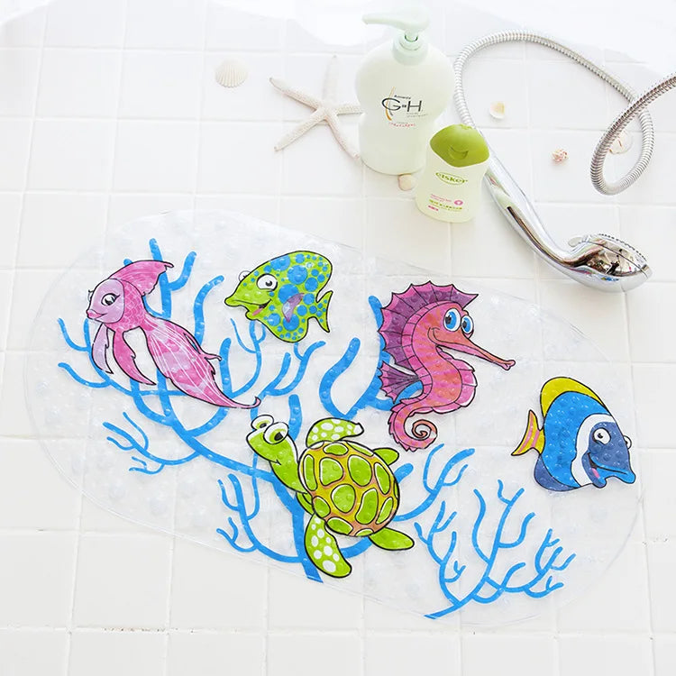 DecorBites™ Cartoon Non-Slip Bathroom Mat with Suction Cup for Child Bathtub Eco-Friendly