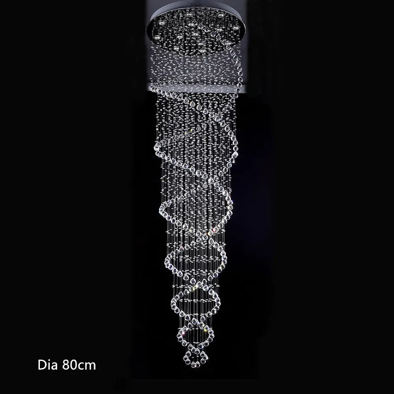 DecorBites™ Crystal LED Chandelier for Modern Luxury Staircase, Bedroom, and Hotel Lighting