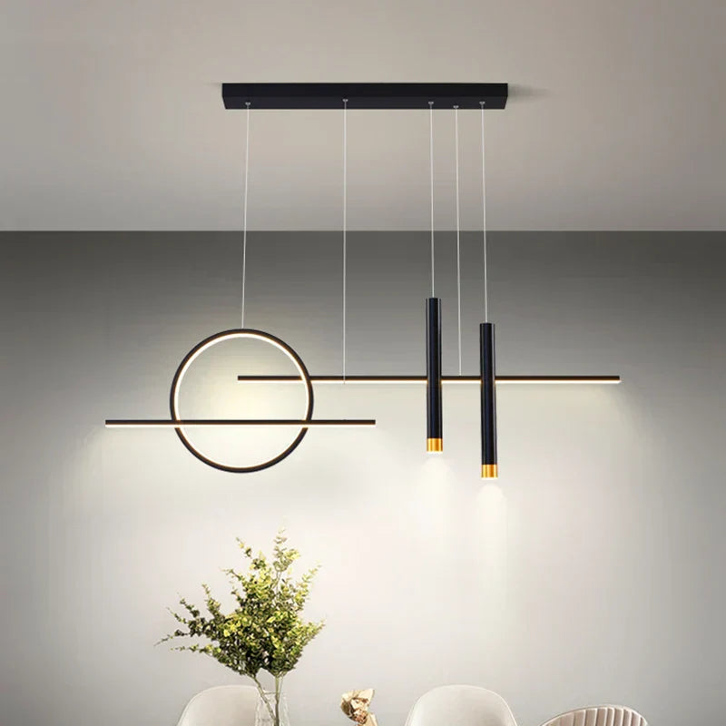 DecorBites™ Black LED Chandelier Pendant Light for Home Dining Kitchen Bar.