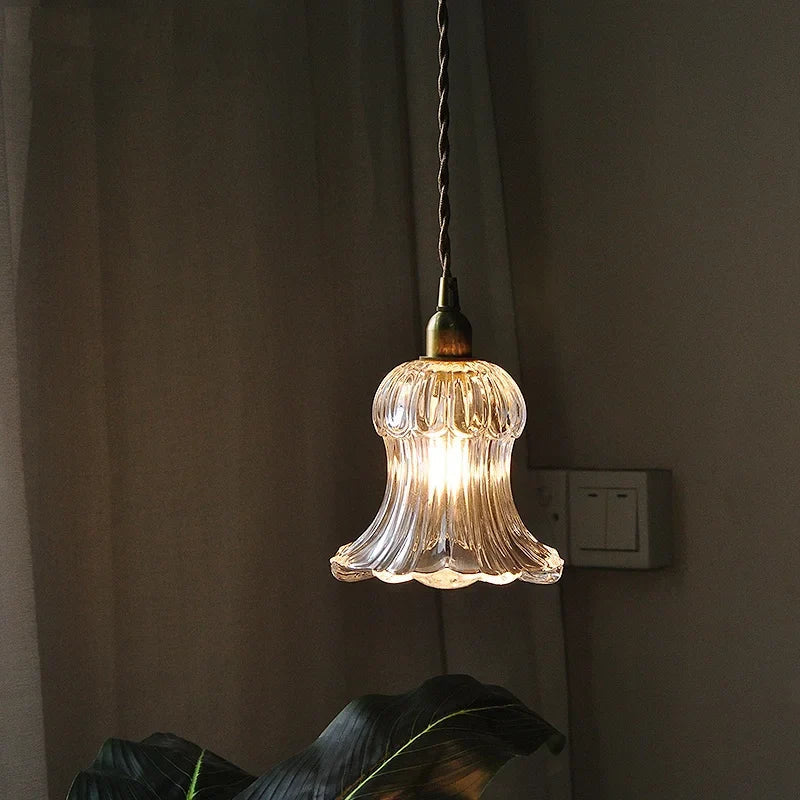 DecorBites™ Brass LED Pendant Light Fixture Clear Glass Nordic Modern Hanging Lamp