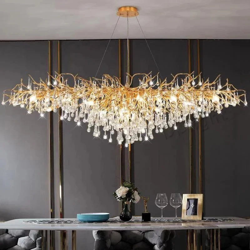 DecorBites™ Crystal Luxury Ceiling Chandelier: Modern Living Dining Bedroom Pendant Lights