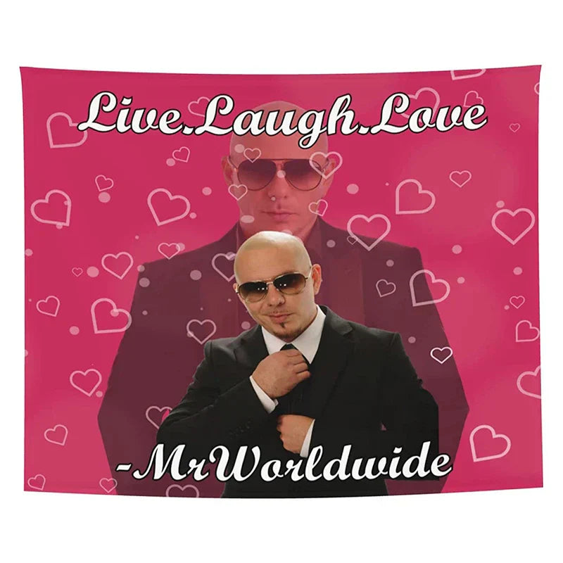 DecorBites™ Bulldog Fun Tapestry Live Laugh Love Wall Hanging Dorm Decor