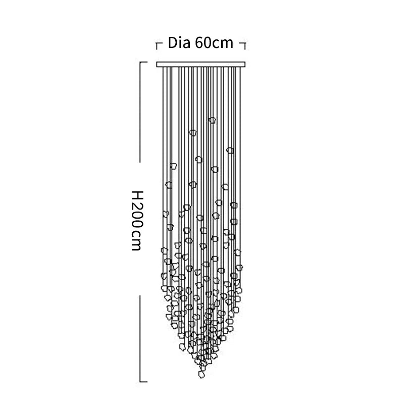 DecorBites™ Crystal Chandelier: Modern LED Lighting Fixture for Staircase, Hallway, Lobby