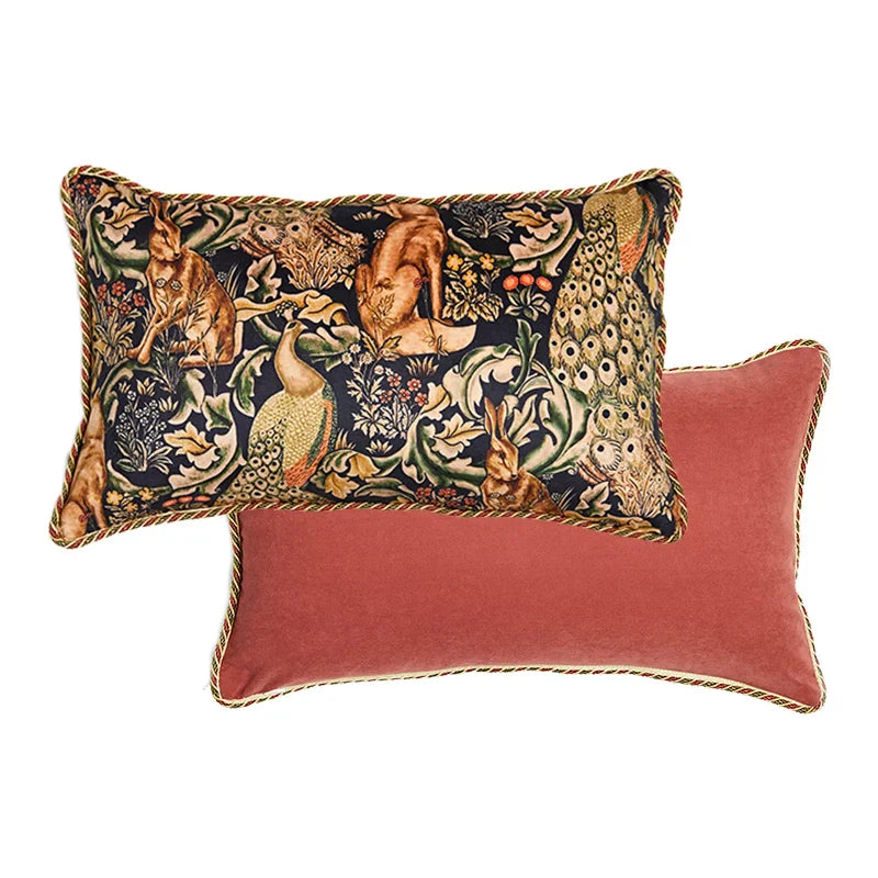DecorBites™ Cat Print Velvet Throw Pillow Case Luxury Cushion Hand Made