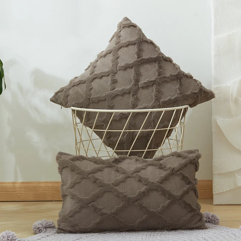 DecorBites™ Diamond Solid Embroidery Cushion Cover - Modern Home Decor