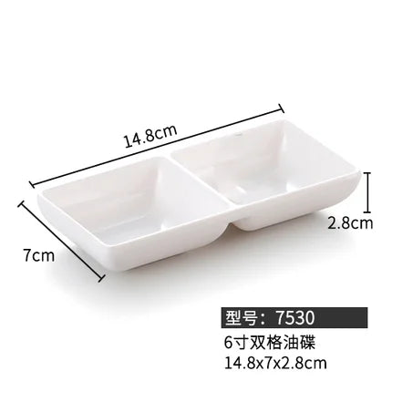 DecorBites™ Black Melamine Plastic Dipping Sauce Dish Bowl Set - Pack of 4