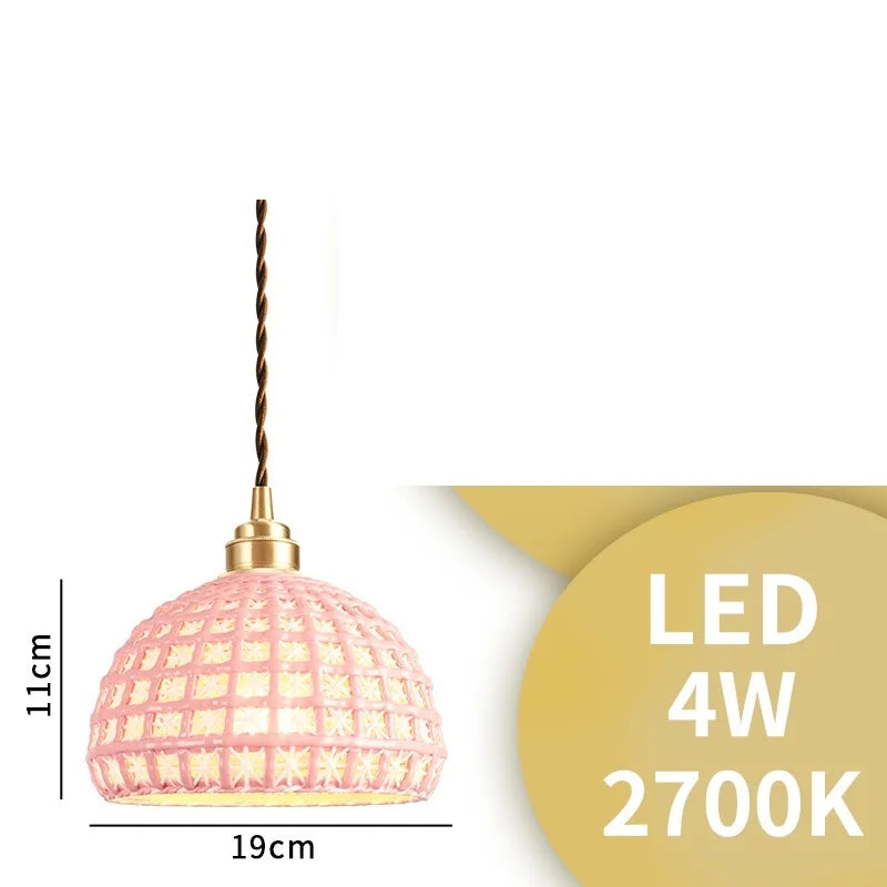 DecorBites™ Bule Ceramic LED Pendant Lamp Modern Nordic Hanging Light for Bedroom Restaurant