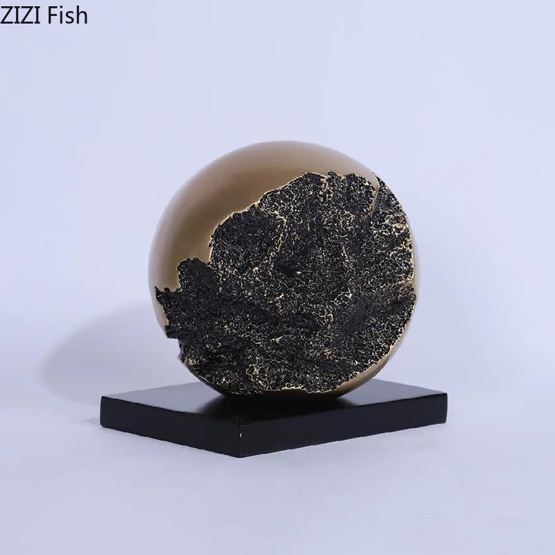 DecorBites™ Bronze Sphere Sculpture Desk Ornament Modern Home Decor