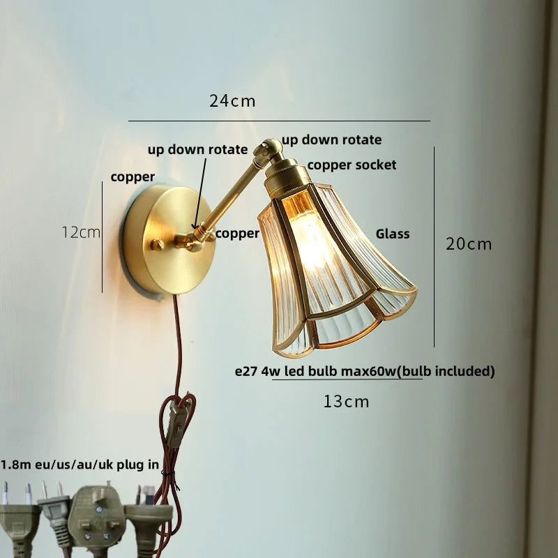 DecorBites™ LED Glass Wall Light Fixture Up Down Rotate Modern Living Room Bar