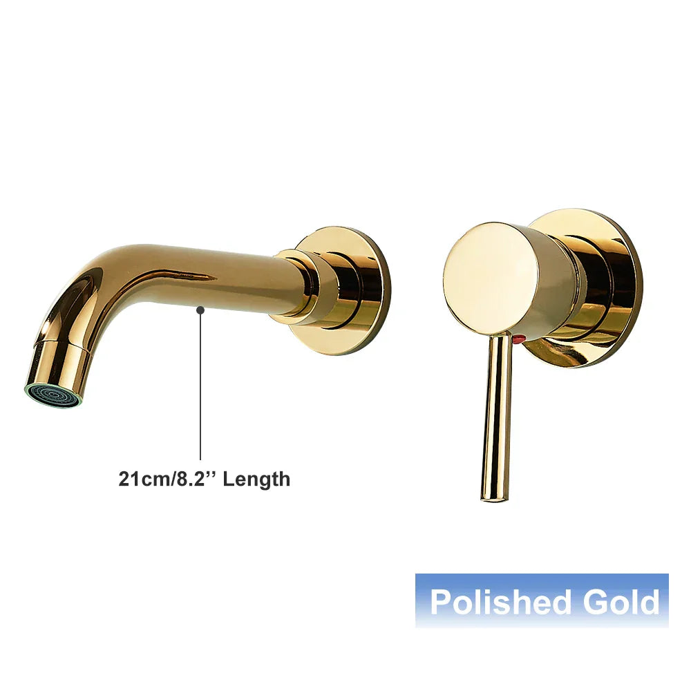 DecorBites™ Black Wall Mounted Basin Faucet with Single Handle Hot Cold Water Mixer Tap
