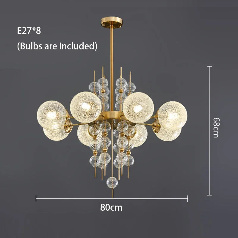 DecorBites™ Glass Ball LED Pendant Light: Modern Chandelier for Living Room Kitchen Island