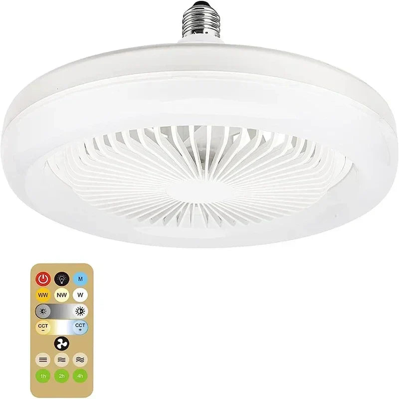 DecorBites™ Ceiling Fan & Light Combo with Remote Control, Silent Operation, E27 Base