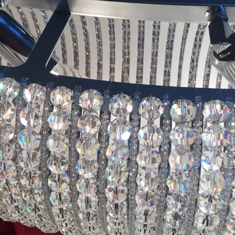 DecorBites™ Crystal Loft Chandelier: Modern Luxury Circle Pendant Lamp for Living Room Lighting