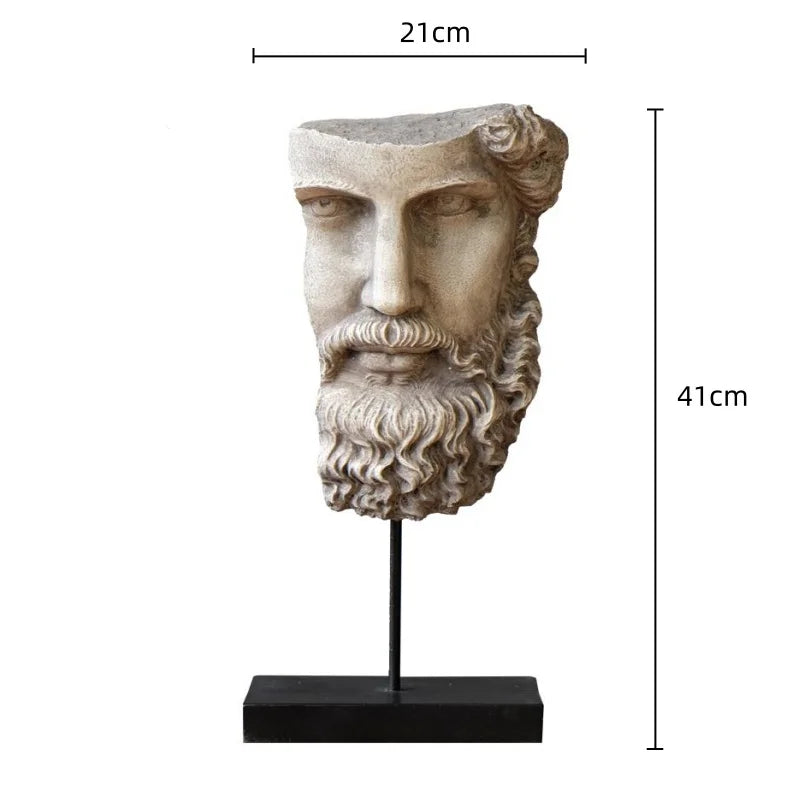 DecorBites™ Abstract David Face Resin Sculpture for Home Decor