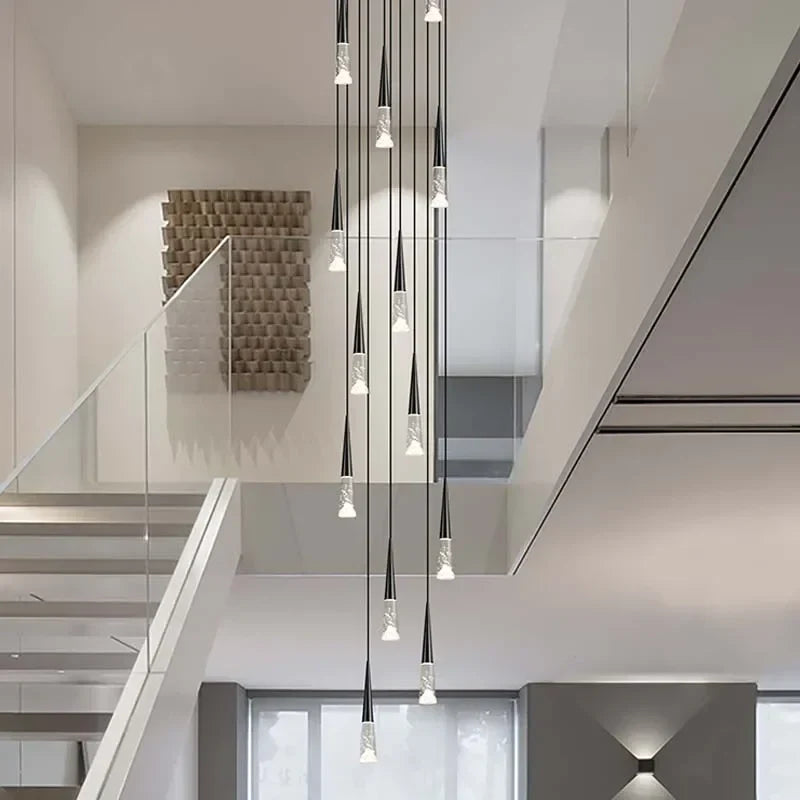 DecorBites™ LED Rain Drop Chandelier Staircase Pendant Light Fixture Modern Nordic Design