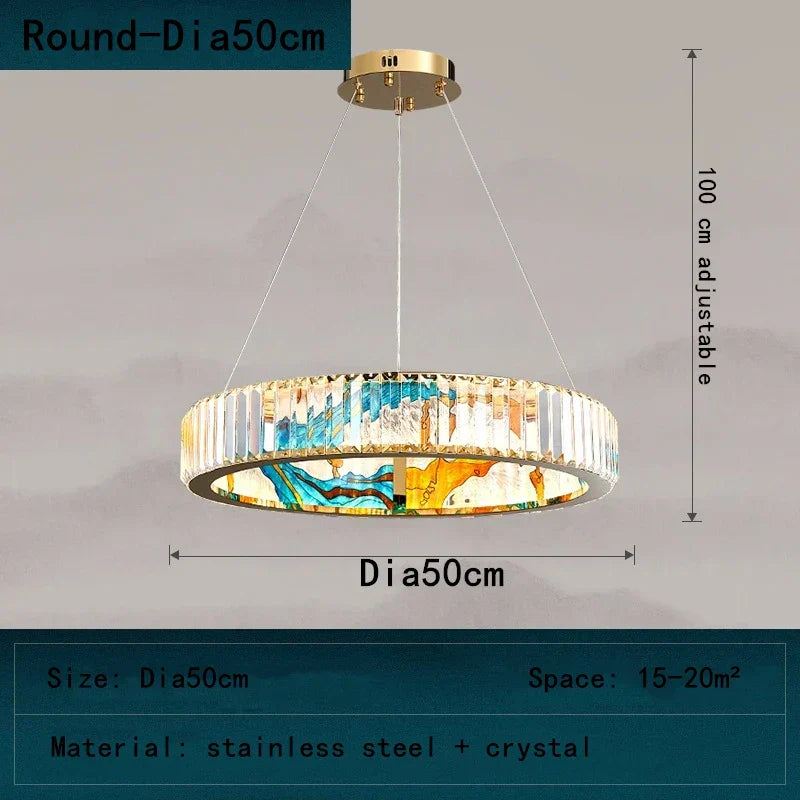 DecorBites™ Crystal Chandelier Pendant Lamp, Exquisite Oriental Style Lighting for Home