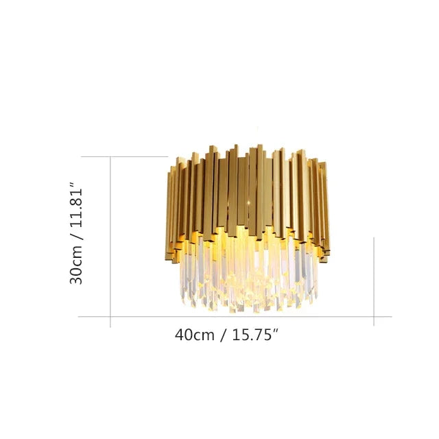 DecorBites™ Gold Black Crystal Chandeliers LED Ceiling Light for Luxe Living & Hospitality