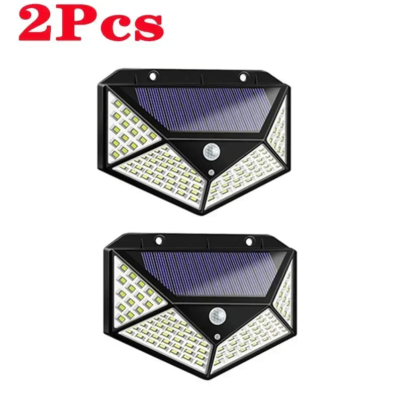 DecorBites™ 100 LED Solar Wall Lights Outdoor with PIR Motion Sensor for Garden Street Security