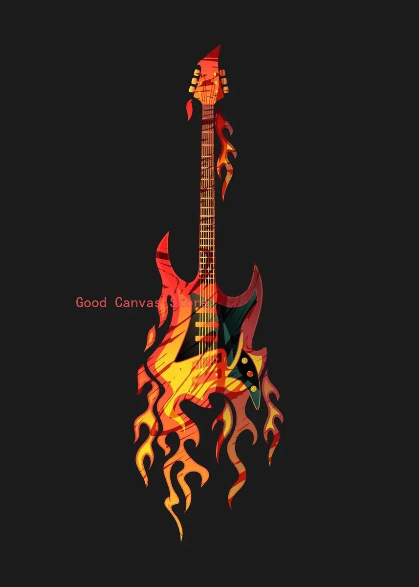 Abstract Electric Guitar Canvas Print - Music Wall Art by DecorBites™