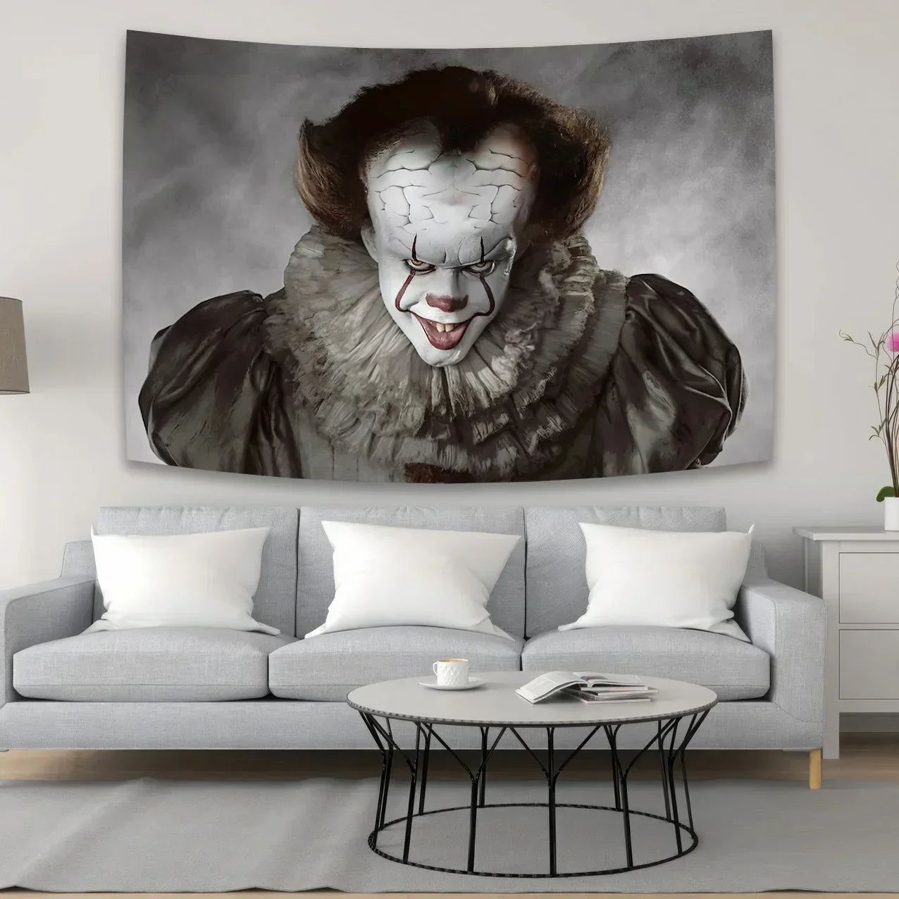 DecorBites™ Halloween Psychedelic Tapestry Curtains for Horror Movie Home Decoration