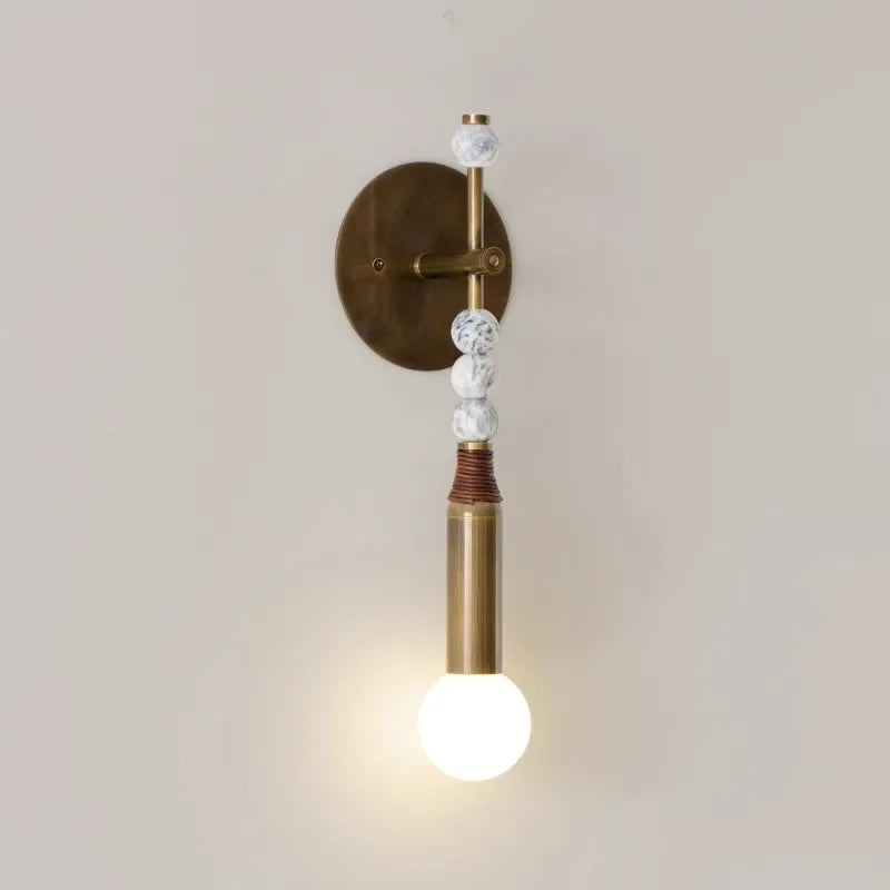 DecorBites™ Elegant Marble Copper Wall Lamp for Living Room, Study, Hotel, Restaurant