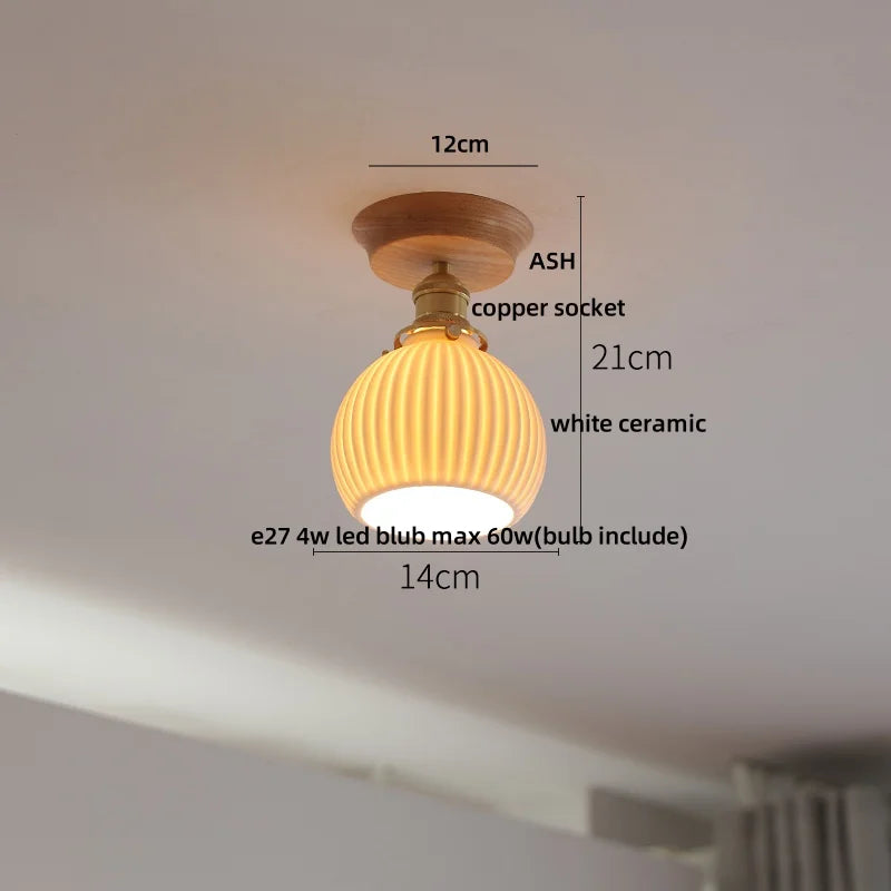 DecorBites™ Lotus Glass LED Ceiling Light with Copper Base - Modern Nordic Design