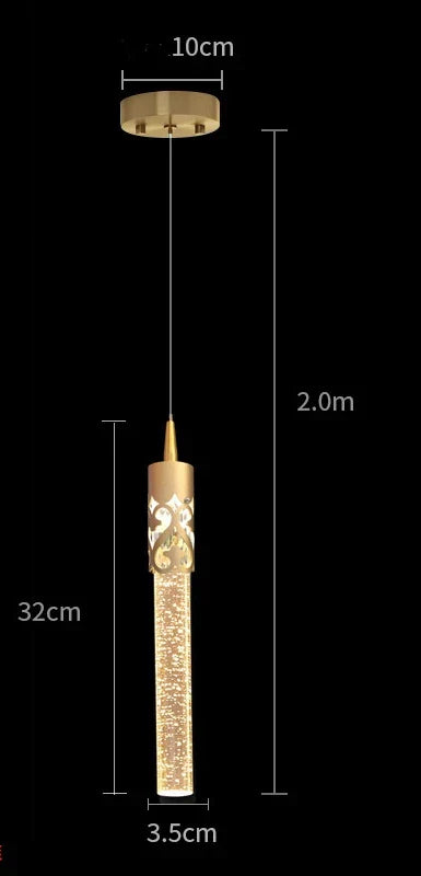 DecorBites™ Crystal LED Pendant Lamp Gold Black Chandelier for Dining Living Room