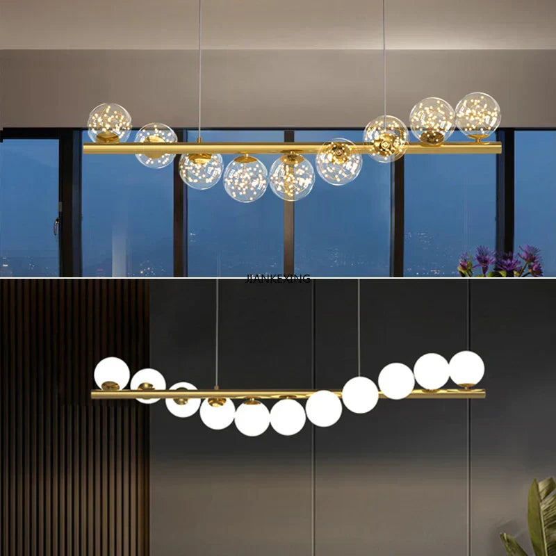 DecorBites™ Glass Ball Chandelier for Dining Room Kitchen Office Front Desk